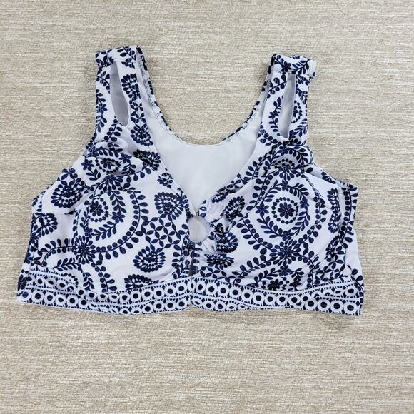 Bikini Swimwear Womens 4XL Blue‎ White Keyhole Soft Padding Swim Beach Summer - Picture 8 of 14